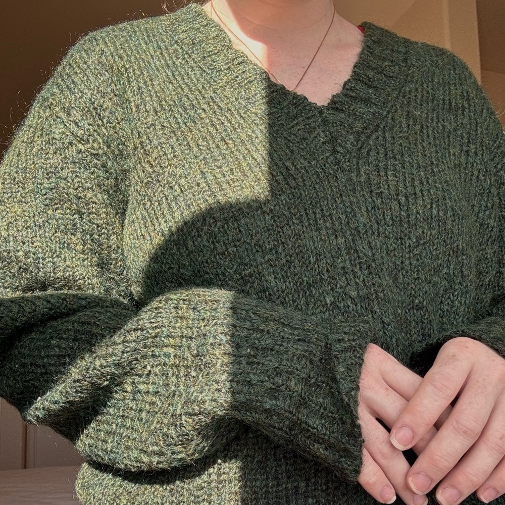 Forest Green V-Neck Sweater